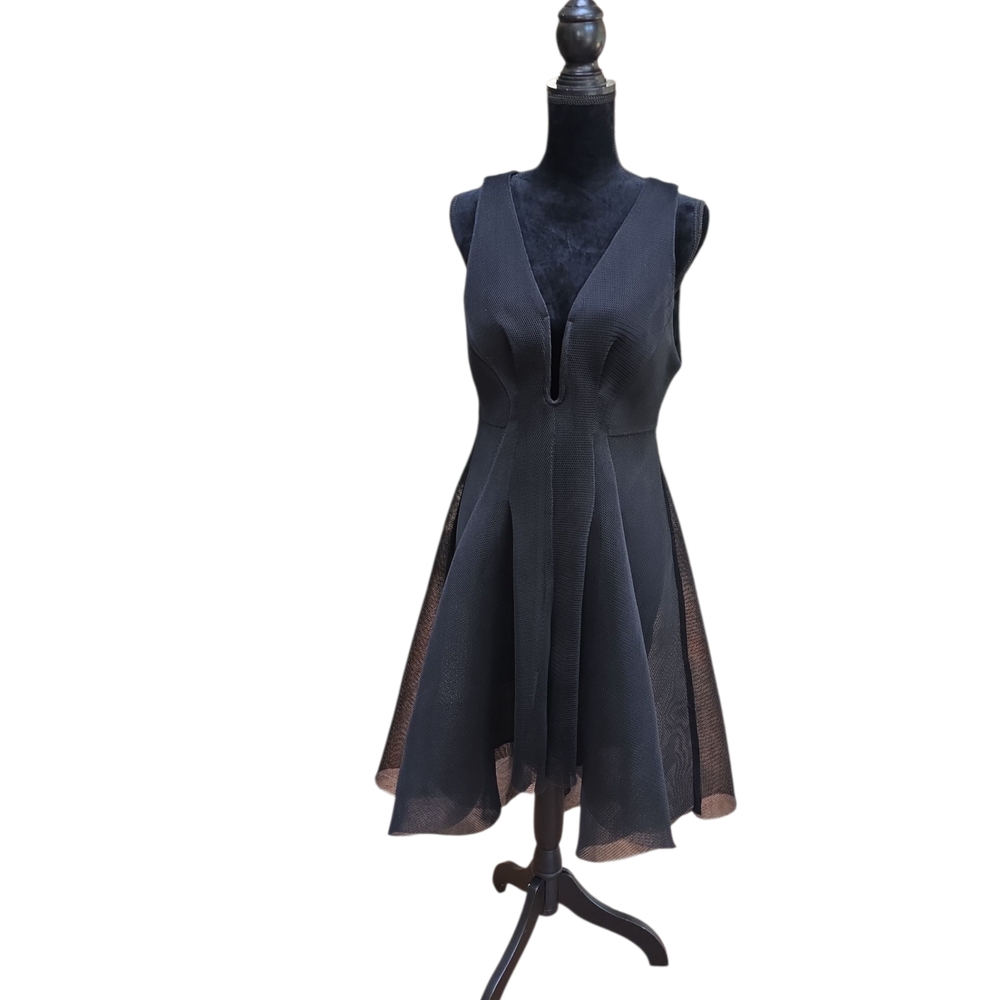 Elliatt Black High Low Dress With Net Overlay